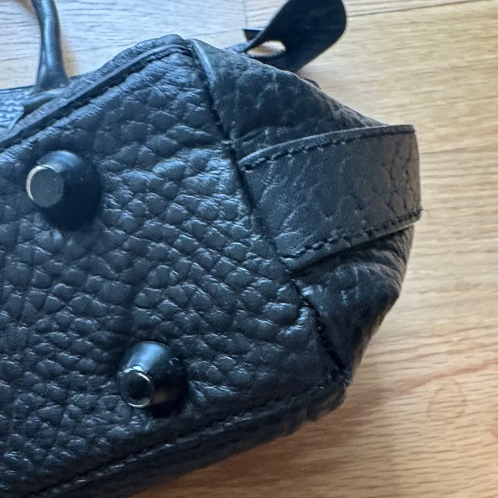 VelRossi (Italy) Genuine Leather Black Structured Work Tote / Laptop Bag